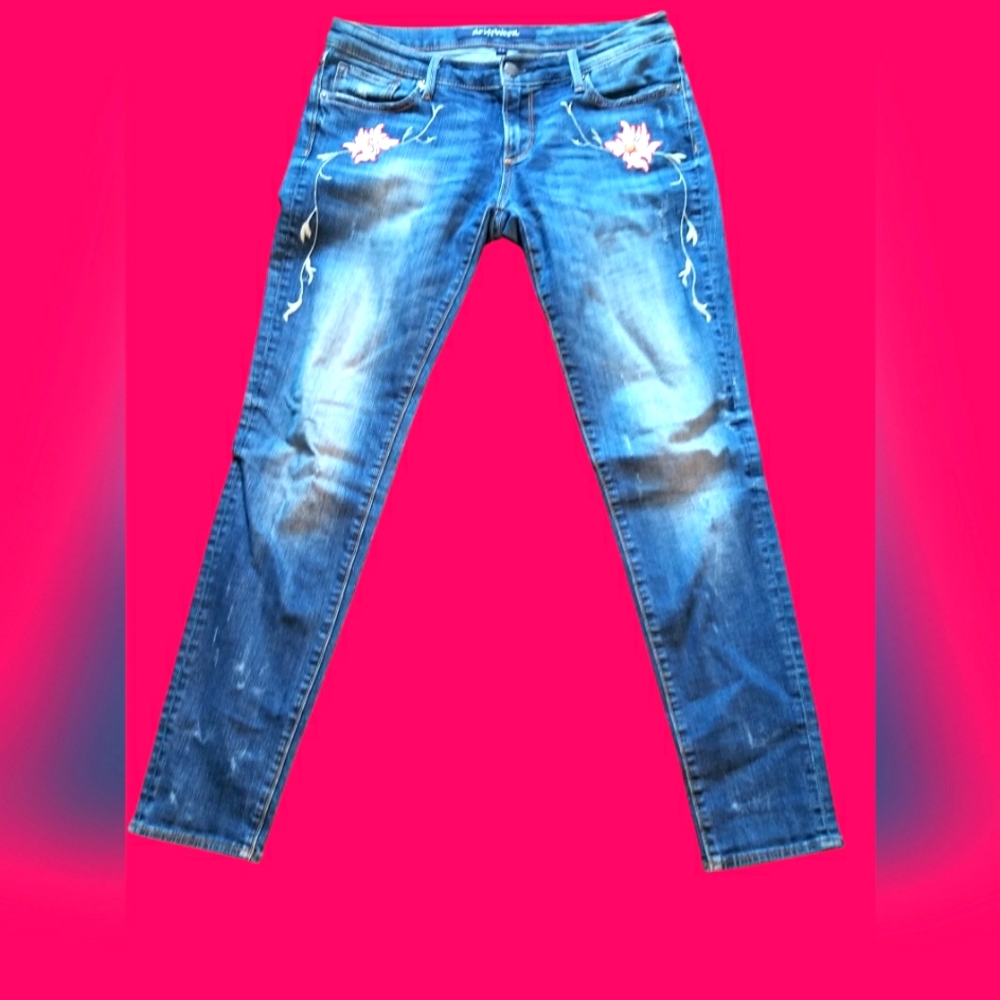 Driftwood embroidered jeans Size 28 Sundance Catalog